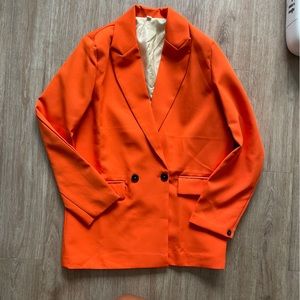 Orange oversized blazer
